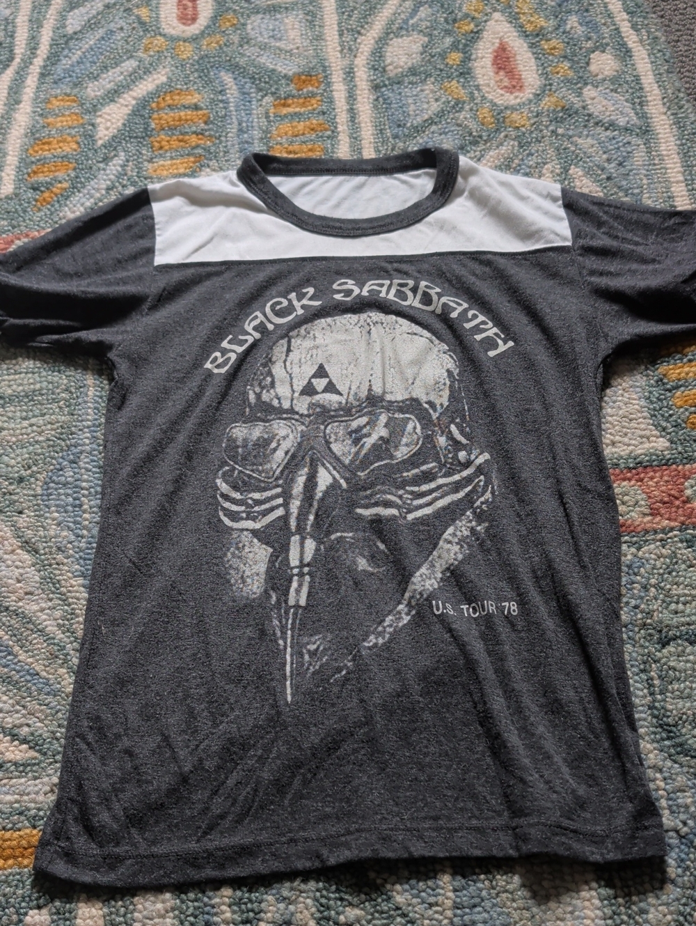 Black Sabbath US Tour '78 Black and White Raglan Tee